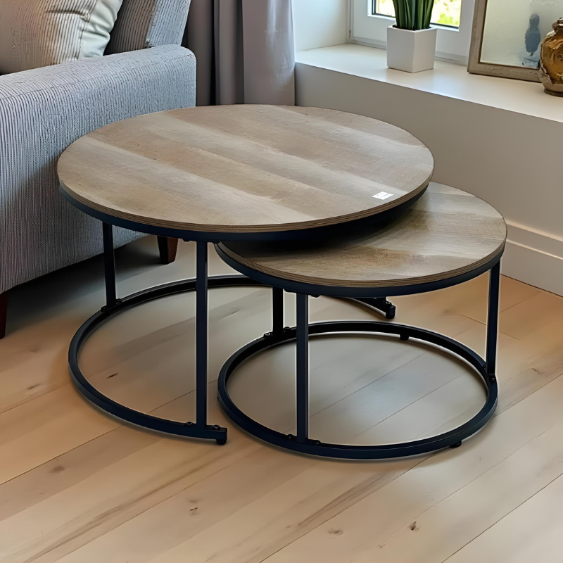 طاولة خدمة طقم قطعتين متداخلة رخام