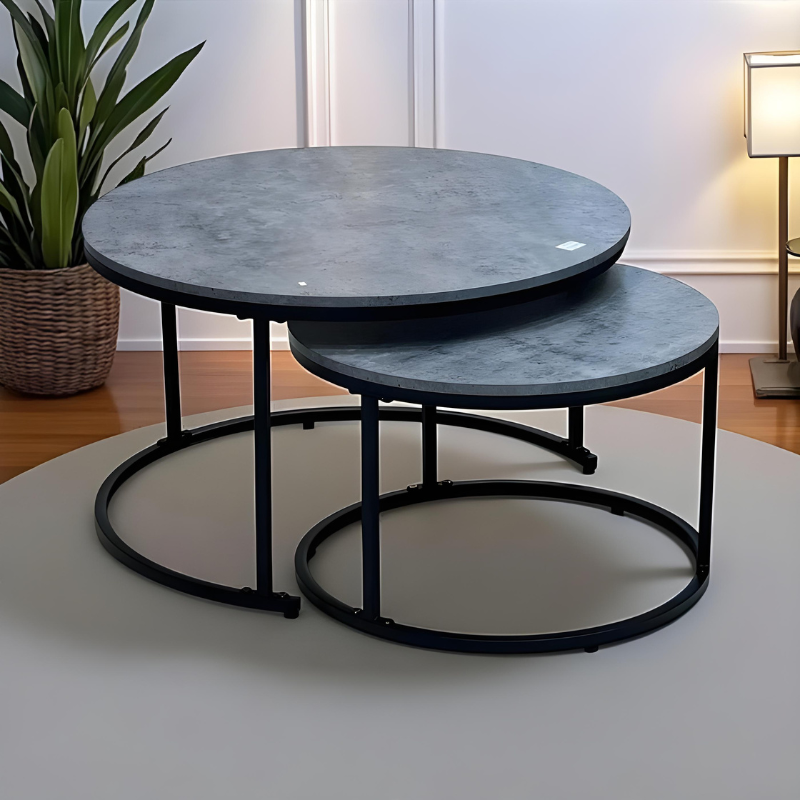 طاولة خدمة طقم قطعتين متداخلة رخام